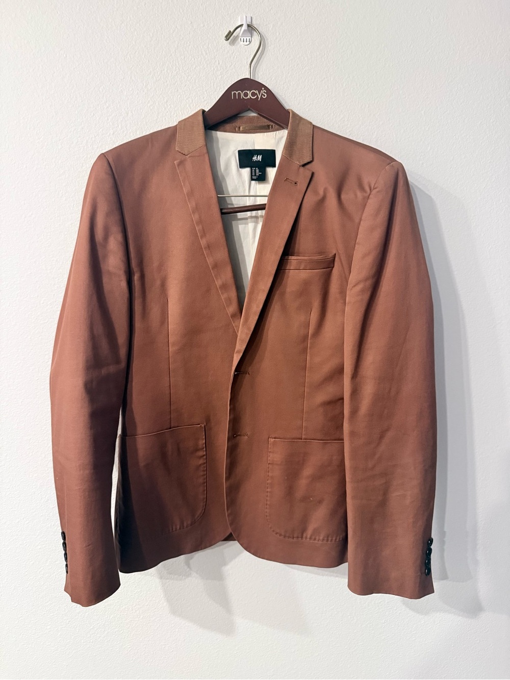 H&M Men's Rust Brown Single-Breasted Blazer
